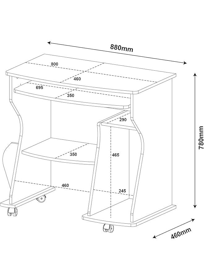 erorex 160 Computer Desk White W 88 X D 46 X H 78 Cm  - Image 3