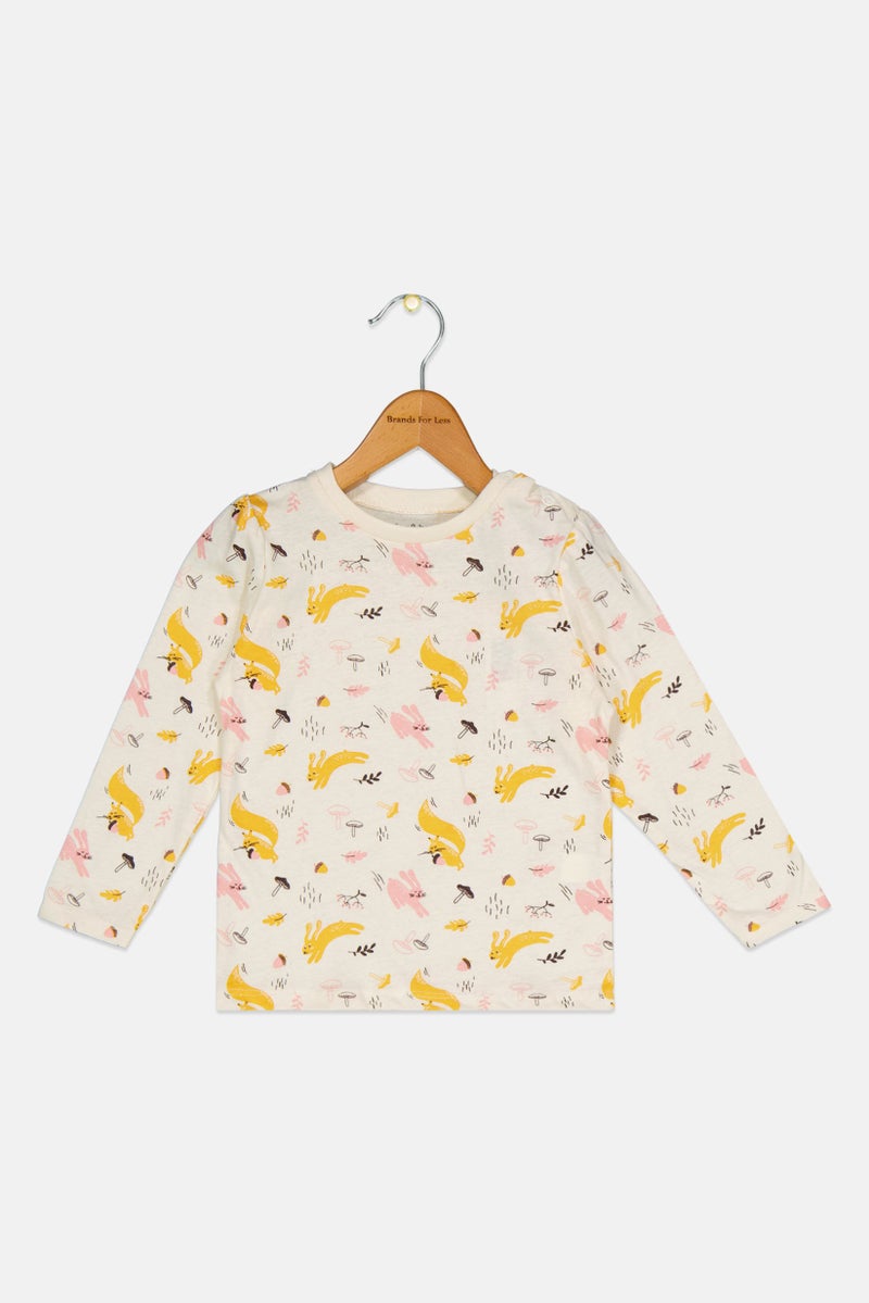Sinsay Fox And Bunny By Sinsay Toddlers Boy Crew Neck Long Sleeves Printed T-Shirt, Multicolor - Image 2