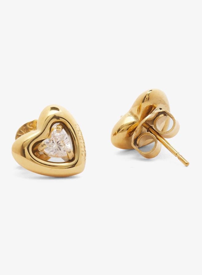 GUESS Crystal Heart Necklace And  Studs - Image 5