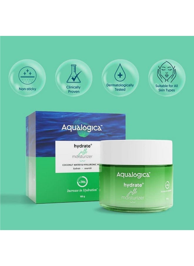 Aqualogica Hydrate+ Gel Moisturizer With Coconut Water & Hyaluronic Acid For Day & Night For Men & Women - For Normal, Dry & Combination Skin -100G  - Image 4