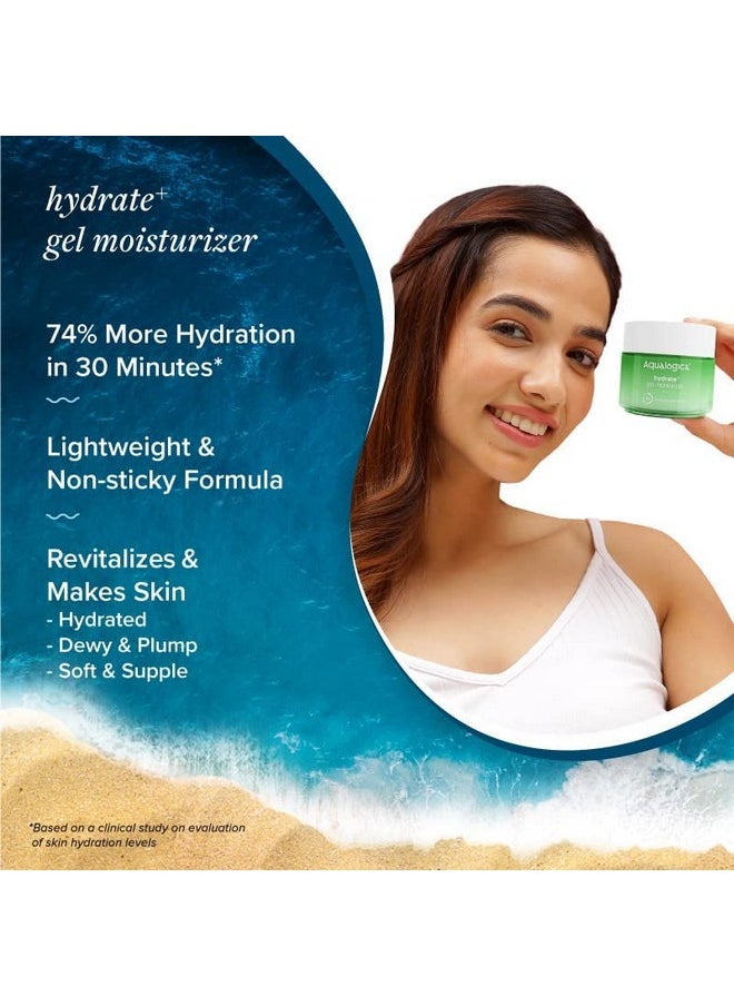 Aqualogica Hydrate+ Gel Moisturizer With Coconut Water & Hyaluronic Acid For Day & Night For Men & Women - For Normal, Dry & Combination Skin -100G  - Image 3