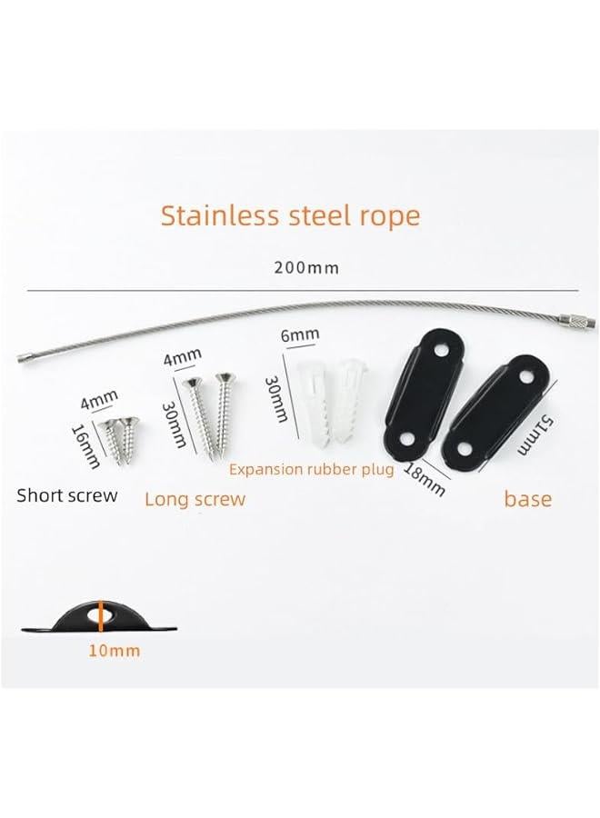 هوكور HOOKOR Furniture anti tipping fixator for child safety and anti tipping buckle，10 Pcs Anti Tip Furniture Wall Anchors, Earthquake Resistant Furniture Straps,Baby Proofing Metal Furniture Straps - Image 2