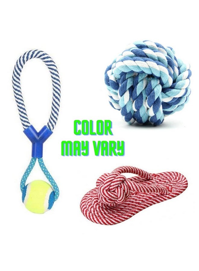 Emily Pets 3 Piece Dog Toy Set Combo,Rope Toys For Dogs,Dog Toys-Dog Chew Toys-Puppy Teething Toys-Puppy Chew Toys-Rope Dog Toy-Puppy Toys-Small Dog Toys-Dog Toy Pack-Tug Toy(Pack Of 3) - Image 2