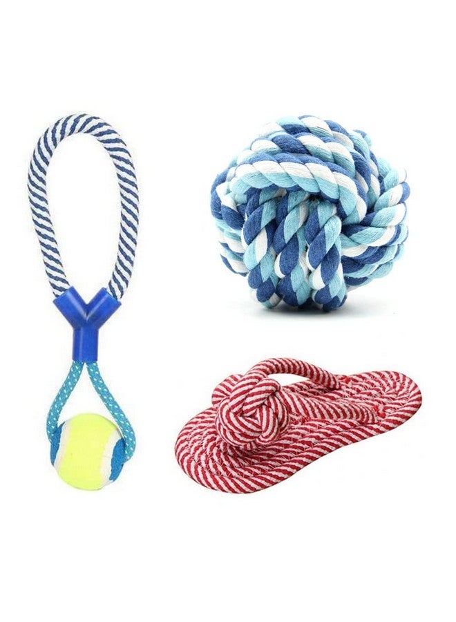 Emily Pets 3 Piece Dog Toy Set Combo,Rope Toys For Dogs,Dog Toys-Dog Chew Toys-Puppy Teething Toys-Puppy Chew Toys-Rope Dog Toy-Puppy Toys-Small Dog Toys-Dog Toy Pack-Tug Toy(Pack Of 3) - Image 1