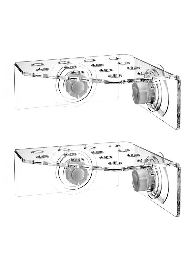 kcrygogo 13 Plug Holes Coral Frag Rack Clear Acrylic Holder for Aquarium Fish Tank - Button Reef Broken Frame With Enhanced Suction Cup (2 Pack) - Image 1