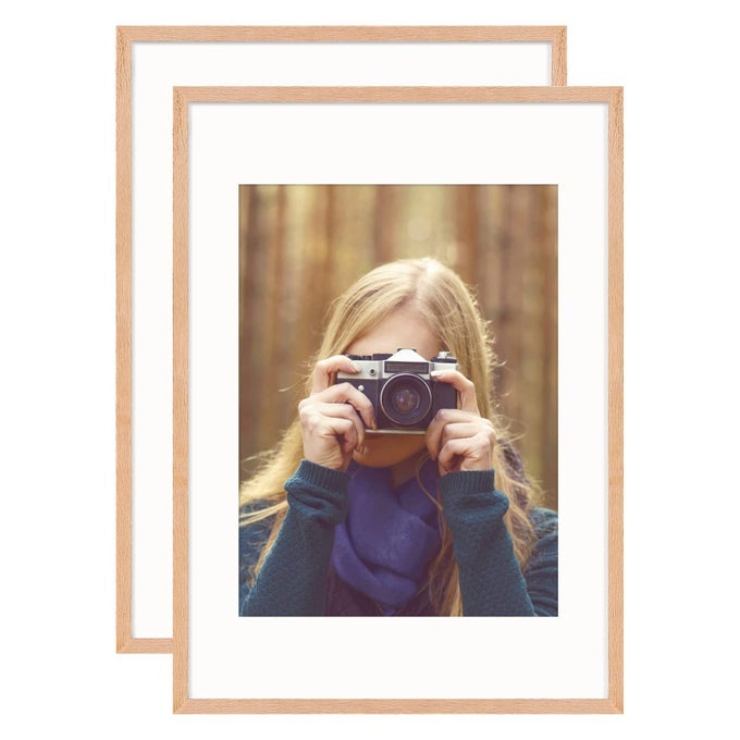 OAK WOOD PICTURE PHOTO FRAMESIZE IN A3297X42CM WITHOUT MAT AND 18X24CM WITH MATPERSPEX GLASS FRONT FOR WALL MOUNTING IN LIVING ROOMBEDROOMGALLERYSET OF 2