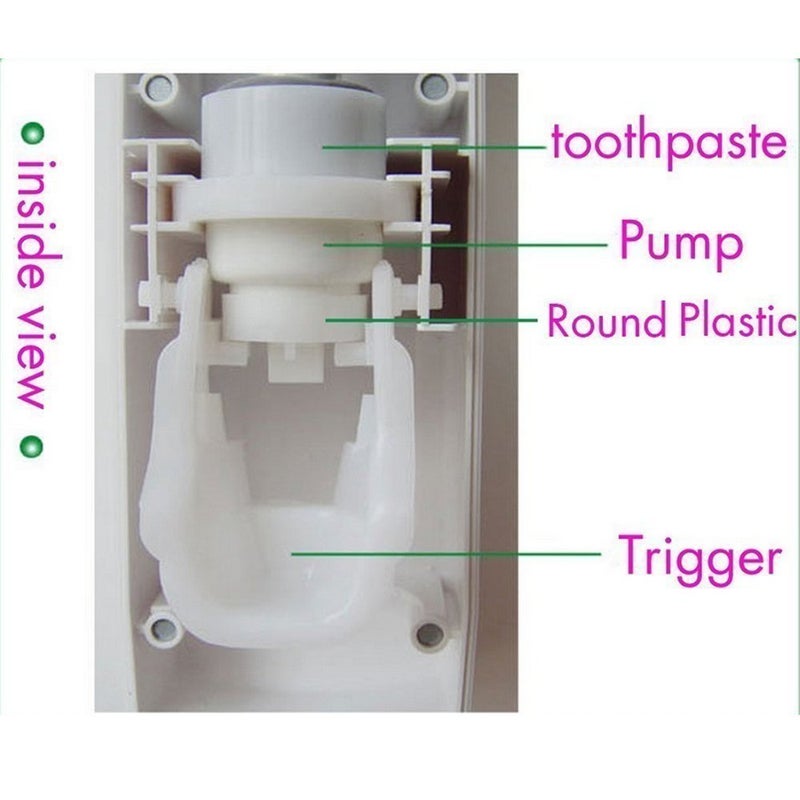 SEASPIRIT Plastic Automatic Hands Free Toothpaste Dispenser Wall Mounted Toothpaste Squeezer Dispenser with Detachable 5 Hole Toothbrush Holder Multicolor - Image 5