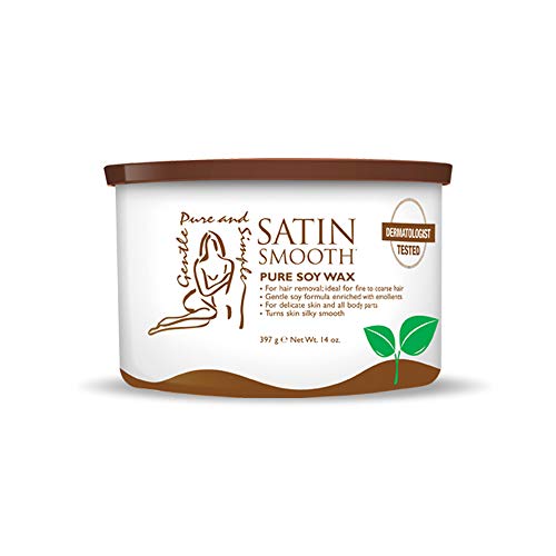 Satin Smooth Soy Hair Removal Wax  Painless Waxing for Sensitive Skin Effective for Face Legs  Bikini Ideal for Fine to Coarse Hair 14 oz