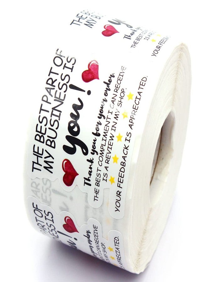 Wailozco The Best Part of My Business is You Stickers,Thank You for Your Order Sticke,Review Stickers for Small Business Mail Package Packing 500 Labels Per Roll - Image 1