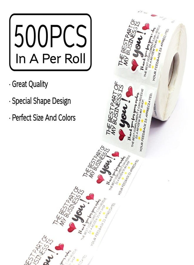 Wailozco The Best Part of My Business is You Stickers,Thank You for Your Order Sticke,Review Stickers for Small Business Mail Package Packing 500 Labels Per Roll - Image 2