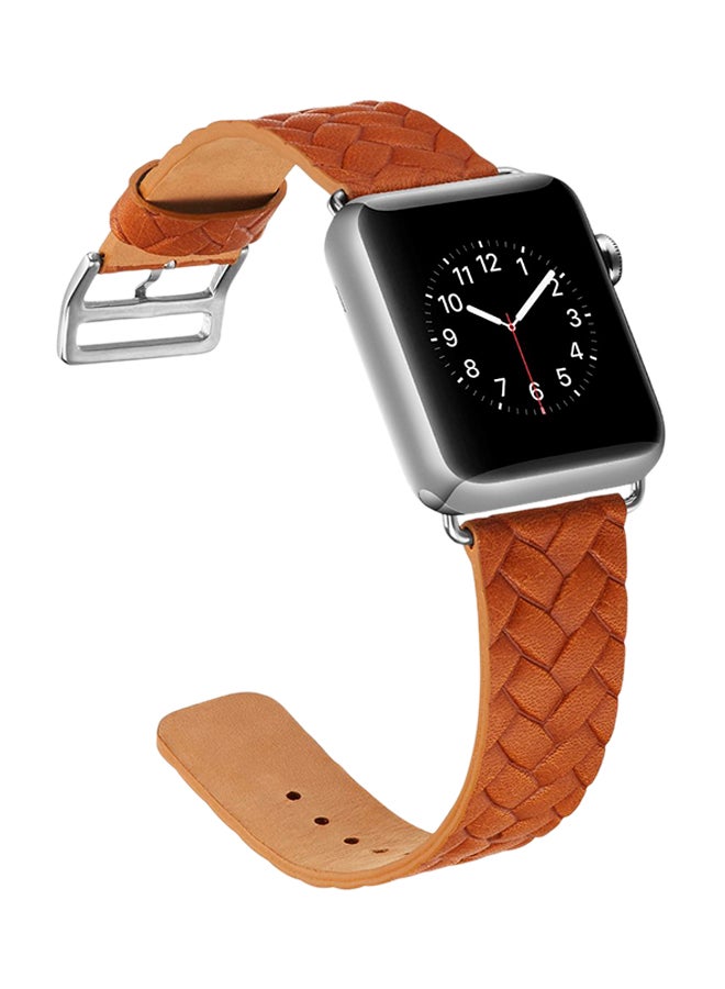 ISank Woven Texture Replacement Band For Apple Watch Series 3/2/1 Orange - Image 4