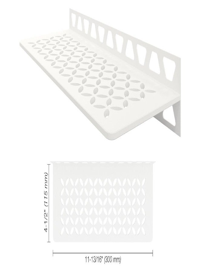 Schluter Rectangular Shelf for Tiled Walls - 4mm Thick, Floral Design, Aluminum Material, Matte White Finish - SWS1D5MBW - Image 2