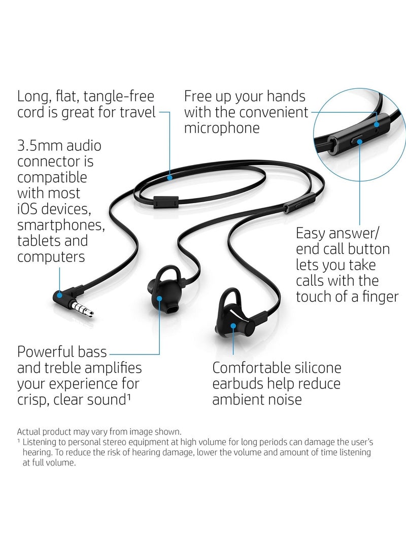 HP IN-Ear Headset 150, Black, X7B04AA Black - Image 3