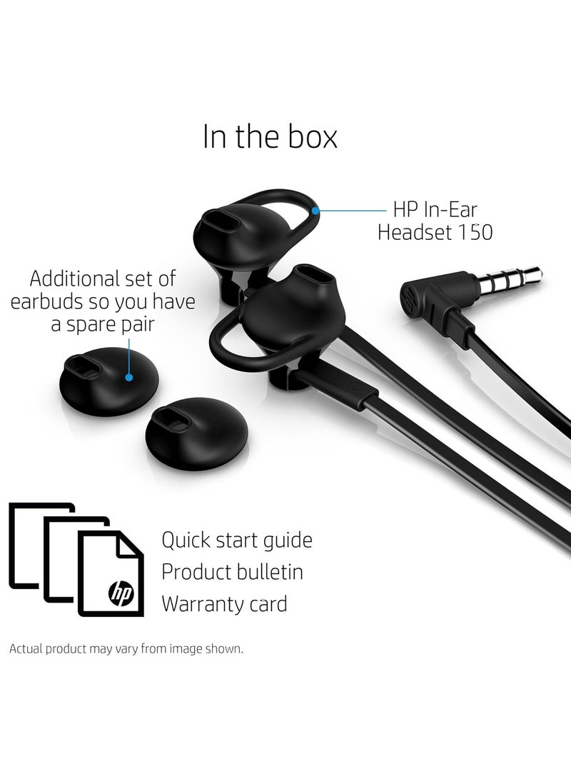 HP IN-Ear Headset 150, Black, X7B04AA Black - Image 5