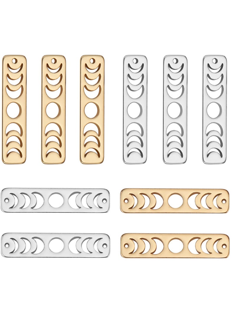 Barakah 10 Moon Phase Charms Set, Durable Stainless Steel Pendants for DIY Jewelry, Perfect for Necklaces, Bracelets and Earrings - Image 1