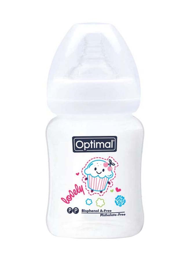 Optimal Wide Neck Feeding Bottle 180 ML, White
