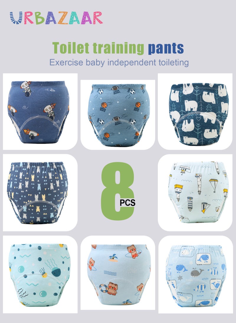 URbazaar 8PCS Baby Potty Training Pants, Breathable Potty Training Underwear, Toddler Learning Training Pants for Girls & Boys 6 Layers Strong Absorbent Cotton Training Underwear  - Image 2