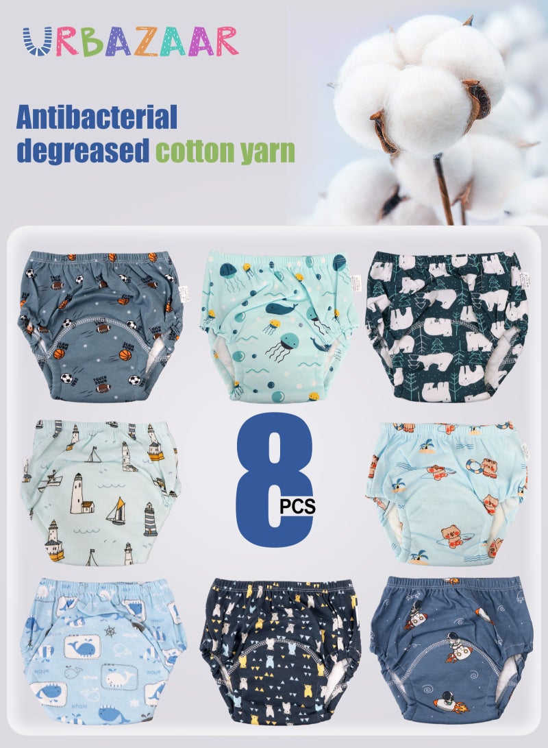 URbazaar 8PCS Baby Potty Training Pants, Breathable Potty Training Underwear, Toddler Learning Training Pants for Girls & Boys 6 Layers Strong Absorbent Cotton Training Underwear  - Image 3