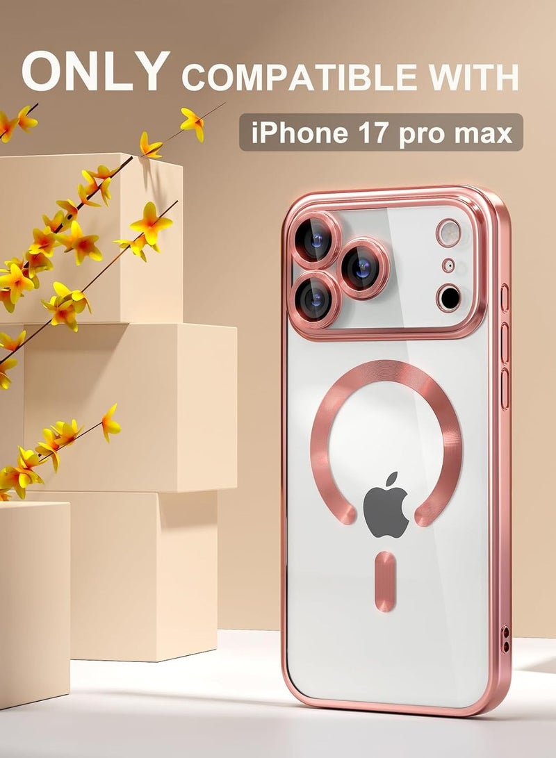 بورتوني جراب iPhone 17 Pro Max متوافق مع غطاء MagSafe مع زجاج مقسّى 9D Full HD Glass لهاتف iPhone 17 Pro Max مع حماية كاملة لعدسة الكاميرا جراب شفاف لهاتف iPhone 17 Pro Max مقاس 6.9 بوصة - Image 2