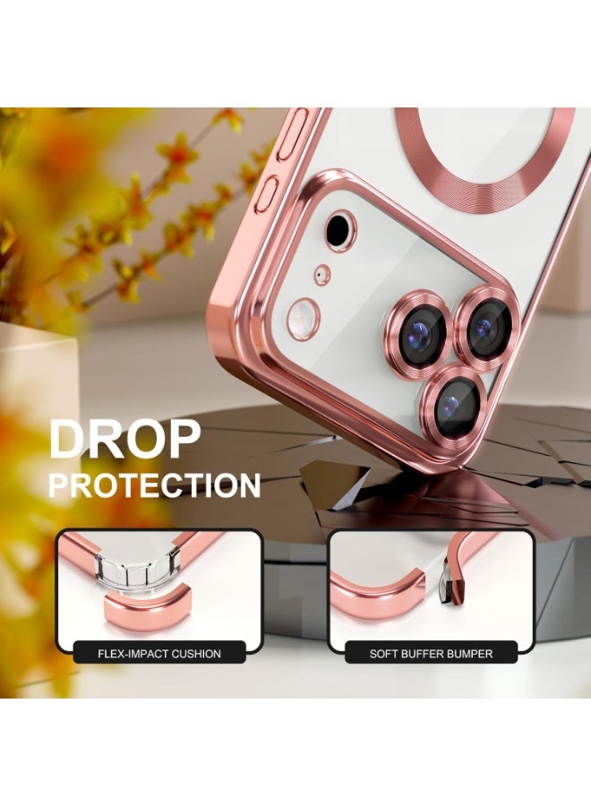 بورتوني جراب iPhone 17 Pro Max متوافق مع غطاء MagSafe مع زجاج مقسّى 9D Full HD Glass لهاتف iPhone 17 Pro Max مع حماية كاملة لعدسة الكاميرا جراب شفاف لهاتف iPhone 17 Pro Max مقاس 6.9 بوصة - Image 5