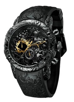 BIDEN Luxury Dragon Sculpture Men's Watch Hip Hop Quartz Watches Creative Waterproof  Watches  - Image 1