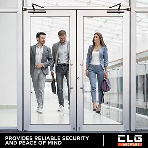 CLG HARDWARE Heavy Duty Commercial Door Closer DC8016 - Slim Line - Surface Mounted, Grade 1- ADA & UL 3 Hour Fire Rated, Adjustable Size 1-6 for Entrances & Aluminum Storefronts - US10D Dark Bronze - Image 5