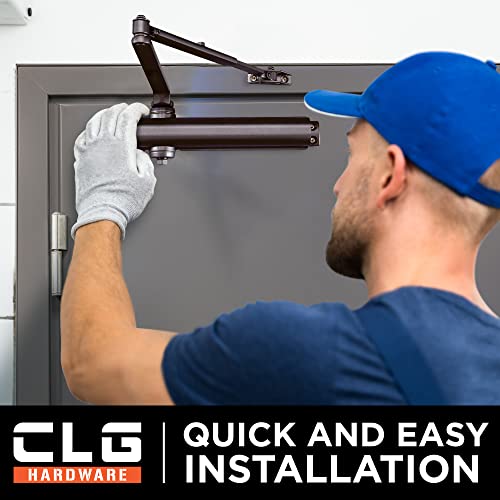 CLG HARDWARE Heavy Duty Commercial Door Closer DC8016 - Slim Line - Surface Mounted, Grade 1- ADA & UL 3 Hour Fire Rated, Adjustable Size 1-6 for Entrances & Aluminum Storefronts - US10D Dark Bronze - Image 4