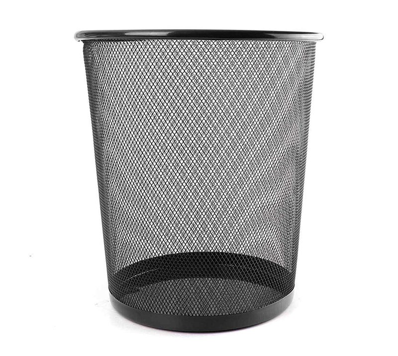 APURK Metal Mesh Medium Size Dustbin for Office useSmall RoomsSchool BedroomKids Room Home Multi Purpose Black Set of 1 - Image 3