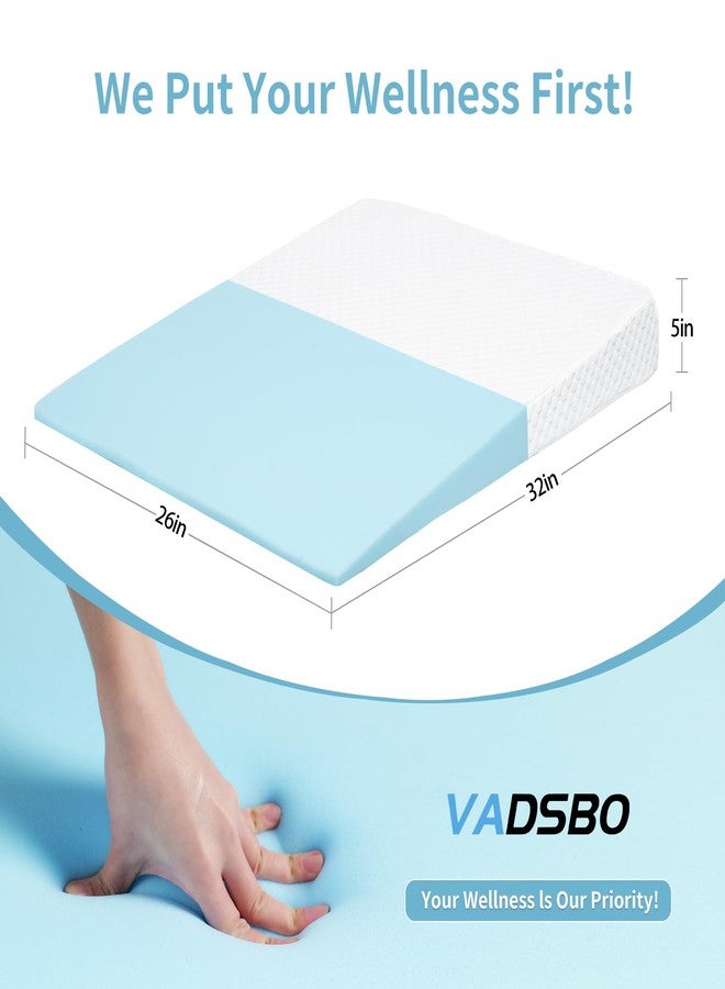 VADSBO Wedge Pillow, Bed Wedge Pillows for Sleeping, Snoring, Back Support, After Surgery, Foam Triangle Pillow, Removable Washable Cover (Gray, 5in) - Image 2