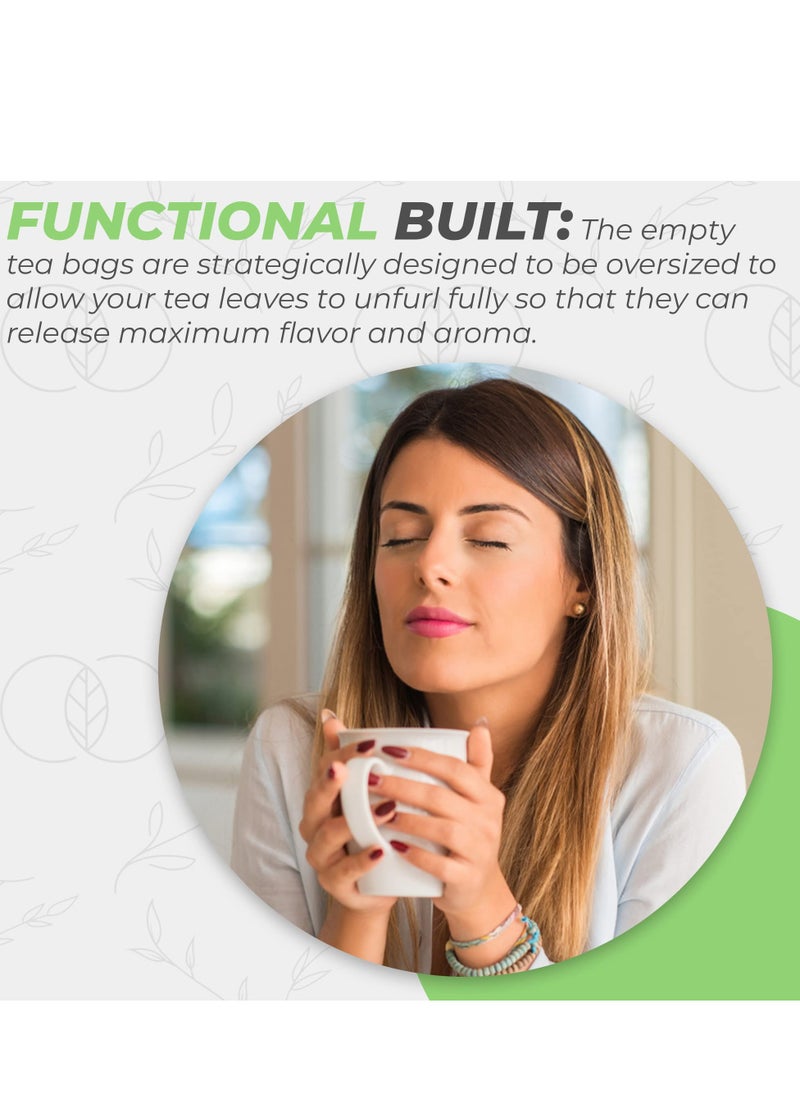 Generic - Loose Leaf Tea Bags Disposable Oversized Empty for Leaves Minimalist Infuser with Tight Seal Widened Pack of 300 - Image 1