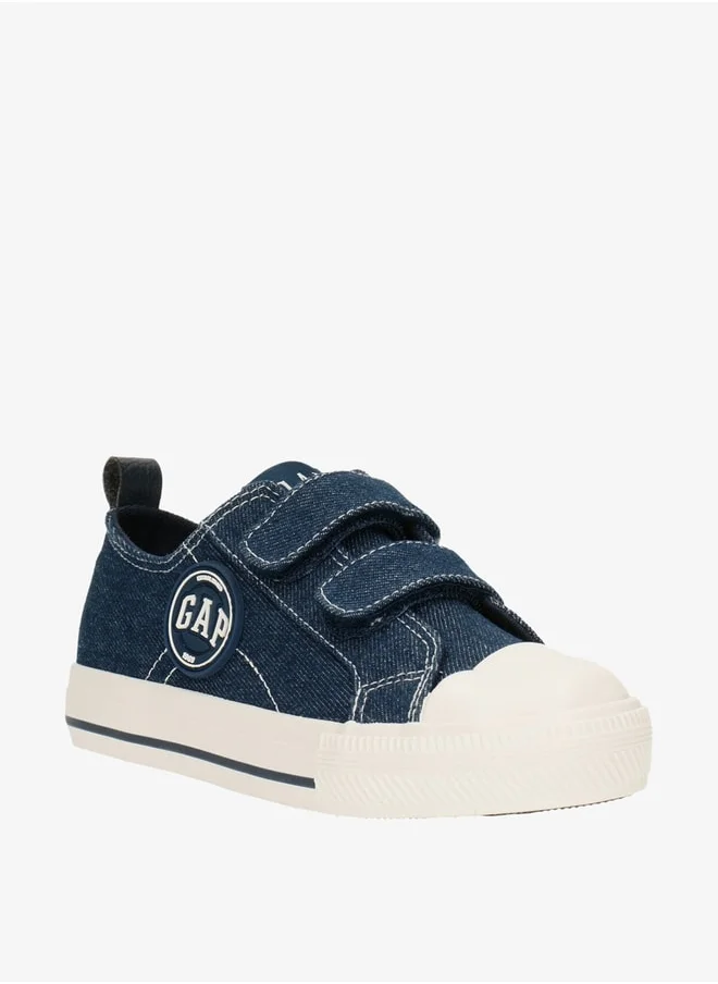 جاب Boys' Logo Detail Canvas Shoes with Hook and Loop Closure