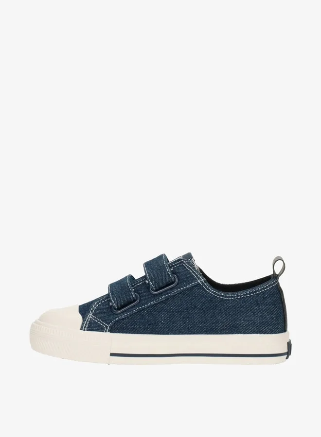جاب Boys' Logo Detail Canvas Shoes with Hook and Loop Closure