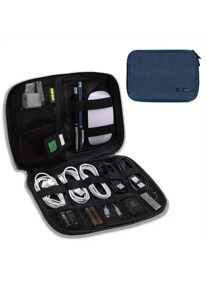 Black Electronics Organizer Travel Case Small Cord Bag Tech Organizer Travel Accessories For Men Women Cable Essentials Phone Sd Card - Image 2