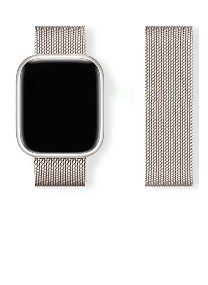 TWEGGON - Milanese Loop Band/Strap for Apple Watch All Series Compatible with 42mm(Series 10 42)/41mm/40mm/38mm Starlight - Image 1