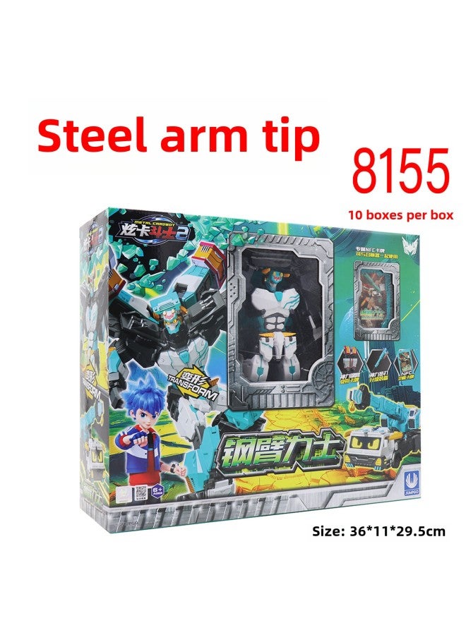 Genuine Dazzle Card Fighter 2 Beast Energy Toy Transformation Robot Children Boy King Kong Card Mecha Car-Color:Steel Arm Tip - Image 1