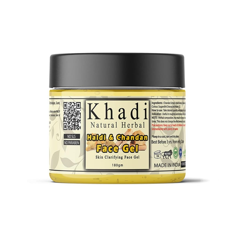 Khadi Natural Herbal Khadi Natural Herbal Haldi and Chandan Face Gel for Men and Women 180gm Skin Moisturizer With Aloevera - Image 1