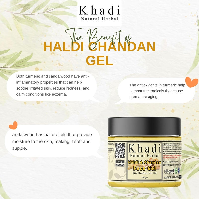 Khadi Natural Herbal Khadi Natural Herbal Haldi and Chandan Face Gel for Men and Women 180gm Skin Moisturizer With Aloevera - Image 3