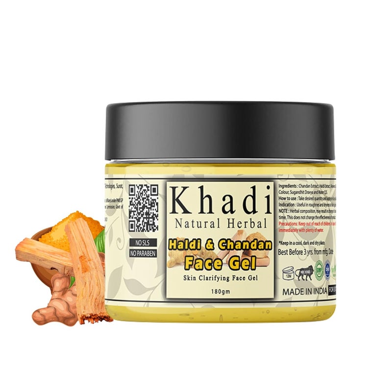 Khadi Natural Herbal Khadi Natural Herbal Haldi and Chandan Face Gel for Men and Women 180gm Skin Moisturizer With Aloevera - Image 4