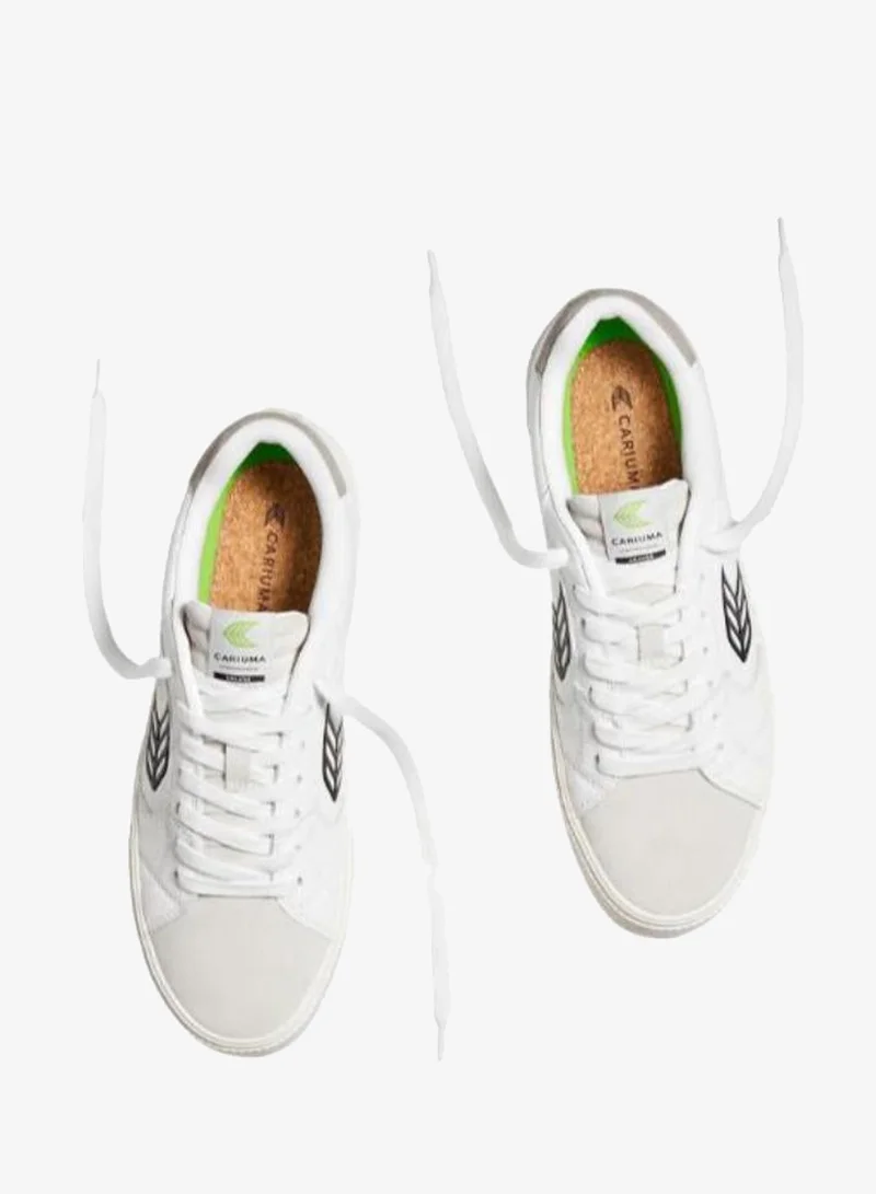 Cariuma  SALVAS White Premium Leather Vintage White Suede Black Logo Sneaker  | Best Price UAE