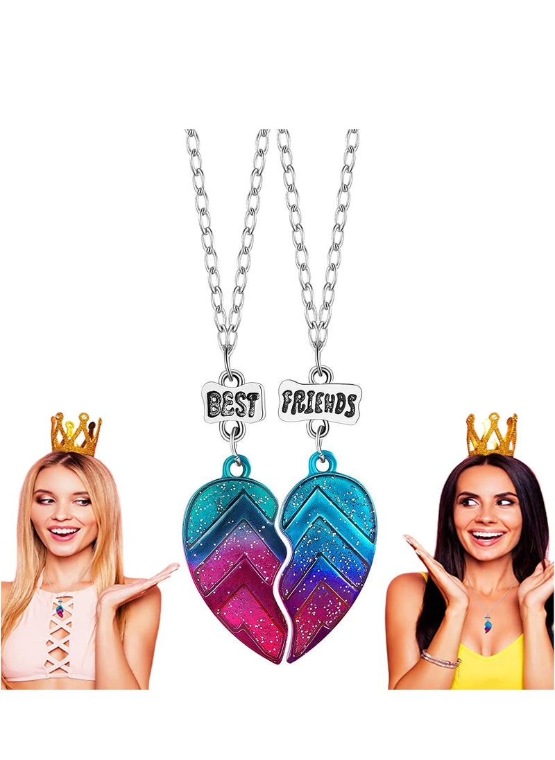 SYOSI - Best Friend Necklace, Half Heart Pendant, Friendship Necklace, BFF Necklace for 2-Split Valentine Heart Necklace, Sister Necklace Set Jewelry Birthday Valentine Gift for friend, 1 Set - Image 1