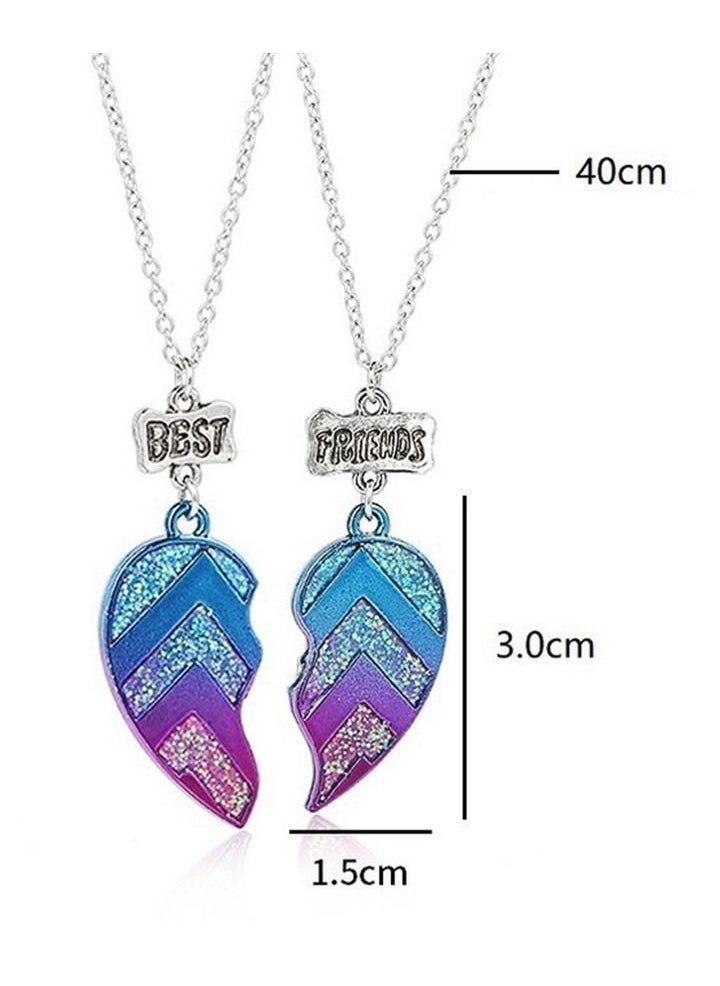 SYOSI - Best Friend Necklace, Half Heart Pendant, Friendship Necklace, BFF Necklace for 2-Split Valentine Heart Necklace, Sister Necklace Set Jewelry Birthday Valentine Gift for friend, 1 Set - Image 1