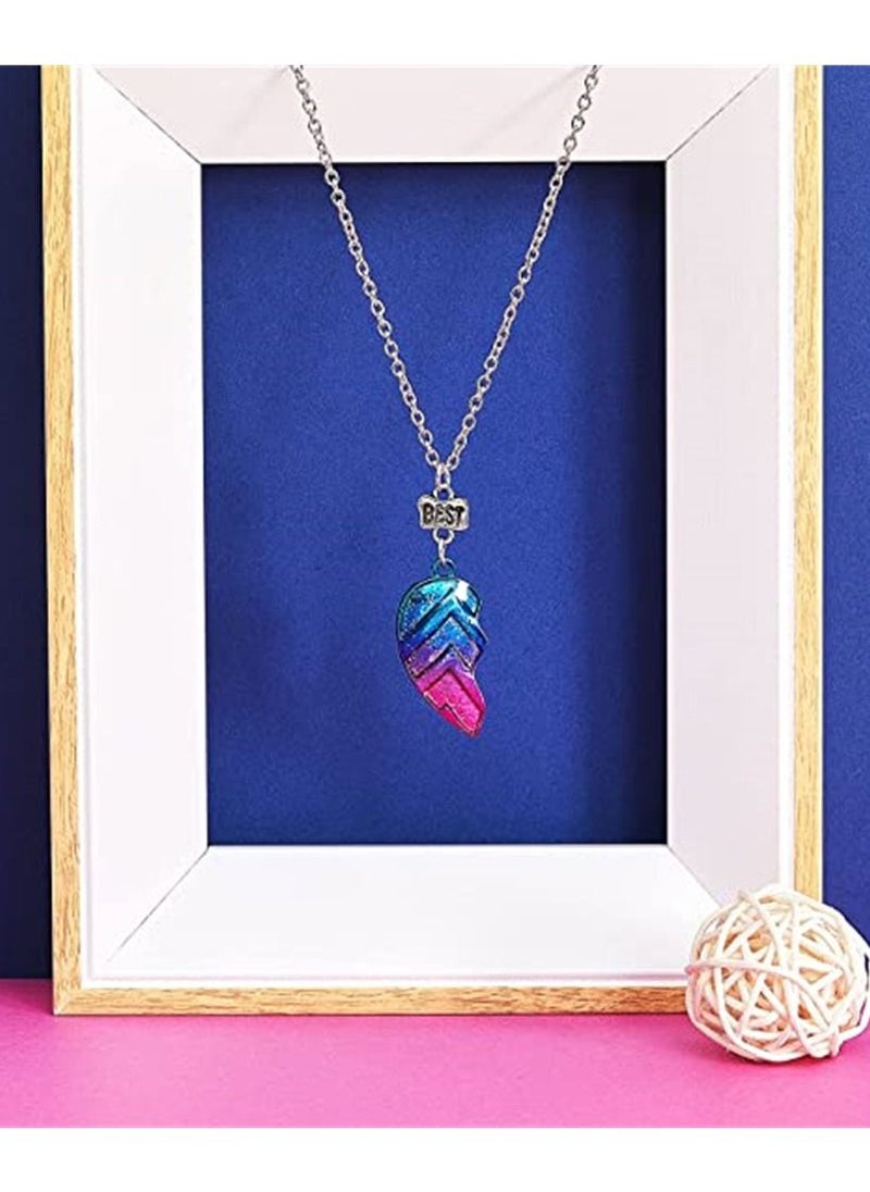 SYOSI - Best Friend Necklace, Half Heart Pendant, Friendship Necklace, BFF Necklace for 2-Split Valentine Heart Necklace, Sister Necklace Set Jewelry Birthday Valentine Gift for friend, 1 Set - Image 1