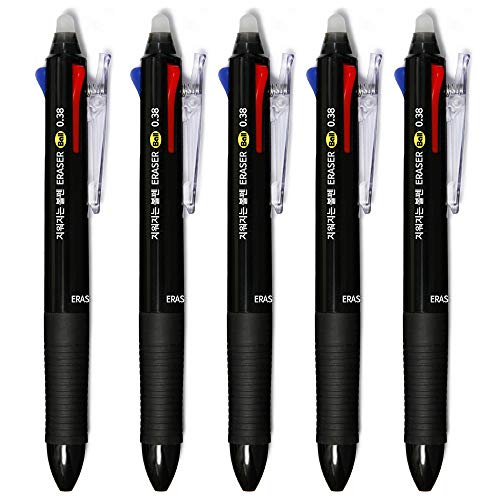 EraserBall ERASER BALL 3 Color 0.38mm, Erasable Gel Pen and Refills, Black Blue Red Ink, MB-300 (5 Pens) - Image 1