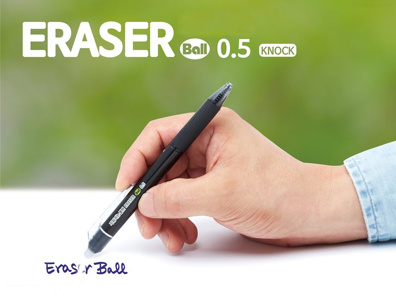 EraserBall ERASER BALL 3 Color 0.38mm, Erasable Gel Pen and Refills, Black Blue Red Ink, MB-300 (5 Pens) - Image 3