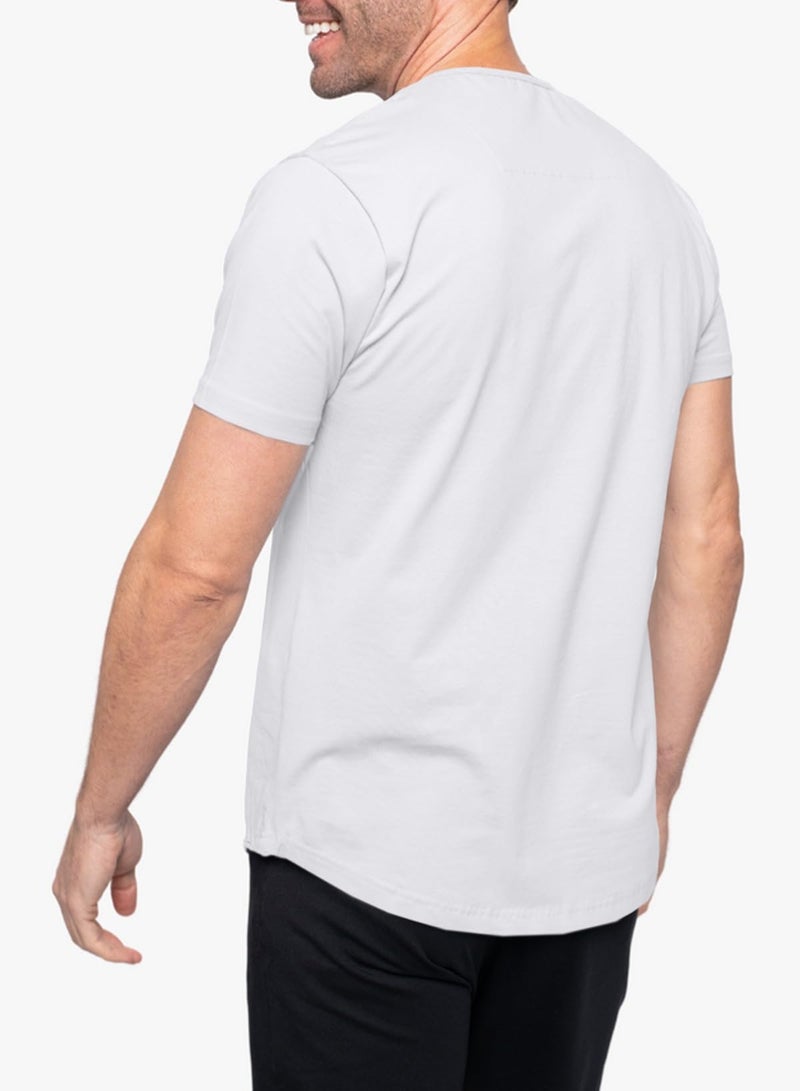 JMIERR Men's Muscle Slim Fit T-Shirt V Neck White Shirt Short Sleeve Gym Workout Athletic Fitted Tees Shirts for Men, US 43(L) - Image 4
