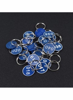 Y&D 1 Set Number Key Chain Round Tags Ring ID Numbers 1-30 for Dormitory Keys House Lockers (Blue)  - Image 5