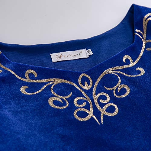 Pettigirl Girls Renaissance Queen Blue Dress Up Cosplay Royalty Medieval Princess Fancy Costume - Image 3