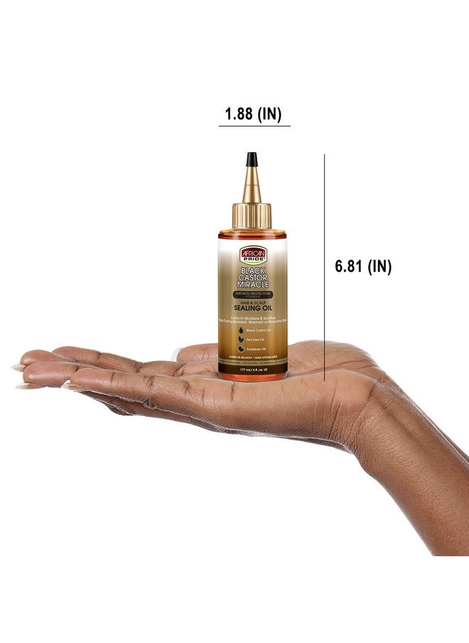 African Pride African Pride Black Castor Miracle Hair & Scalp Sealing Oil - Locks in Moisture & Soothes, Contains Black Castor/Tea Tree/Soybean Oil, 6 oz  - Image 4