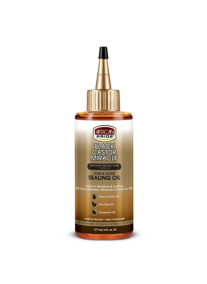 African Pride African Pride Black Castor Miracle Hair & Scalp Sealing Oil - Locks in Moisture & Soothes, Contains Black Castor/Tea Tree/Soybean Oil, 6 oz  - Image 1