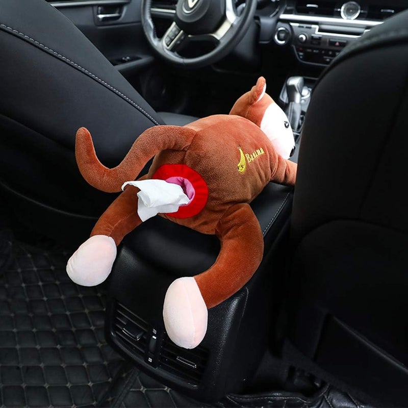 DAMEING Creative Monkey Tissue Box Cartoon Tissue Cover Paper Holder Napkin Box Paper Storage for Car Home Bathroom - Image 4